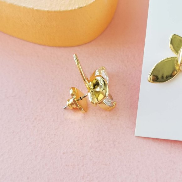 Kate Spade - Social Butterfly Clear Gold Stud Earrings - Picture 3 of 3